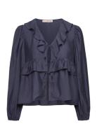 Charlotte Blouse Navy A-View