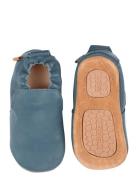 Delicate Leather Slippers Blue Melton