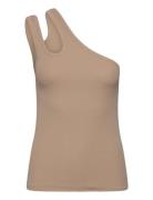 Rib Jersey Cut-Out Top Brown REMAIN Birger Christensen