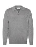 Ecovero L/S V-Neck Polo Grey Lindbergh