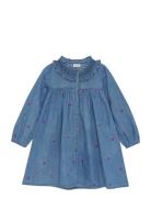 Dress Ls W. Emb Blue Minymo