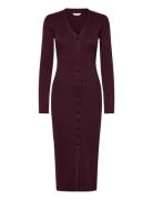 Knitted Cardigan Dress Burgundy Bubbleroom