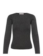 Lana Rib Lurex Blouse Black A-View