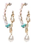 Force Large Hoop Earrings White/Gold-Plated Gold Pilgrim