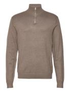 Ecovero Half Zip L/S Knit Brown Lindbergh