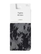 Tights 40 Den Rose Floral Lace Black Lindex