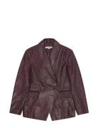 Heavy Leather Blazer Brown REMAIN Birger Christensen