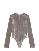 Velvet Mesh Bodysuit Grey REMAIN Birger Christensen
