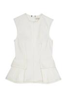 Peplum Denim Top White REMAIN Birger Christensen