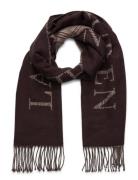 Reversible Logo Jacquard Scarf Brown Lauren Ralph Lauren