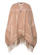 Logo & Belting-Motif Jacquard Ruana Beige Lauren Ralph Lauren
