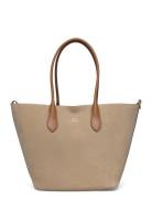 Calfskin Suede Medium Bellport Tote Beige Polo Ralph Lauren
