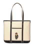 Polo Bear Canvas Small Shopper Tote Beige Polo Ralph Lauren