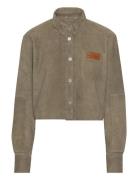 Suede Cropped Shirt Khaki REMAIN Birger Christensen