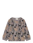 T-Shirt Ls Aop Sweat Grey Minymo