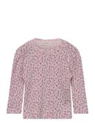 T-Shirt Ls Aop Rib Pink Minymo