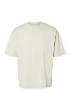 Slhlooseoscar Ss O-Neck Tee Noos Beige Selected