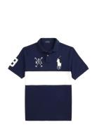Custom Slim Fit Big Pony Mesh Polo Shirt Navy Polo Ralph Lauren