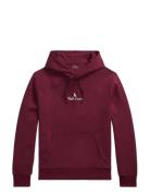 Logo Double-Knit Hoodie Burgundy Polo Ralph Lauren
