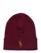 Combed Cotton Beanie Burgundy Polo Ralph Lauren