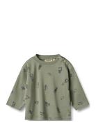 T-Shirt L/S Malthe Green Wheat