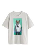 T Shirt Photoprint Animal Grey Lindex