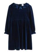 Långärmad Klänning I Sammet Navy Lindex