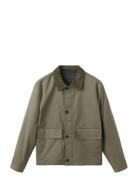Water-Repellent Jacket With Corduroy Collar Brown Mango