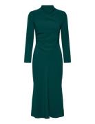 Ruched Dress With Draped Neckline Green Mango