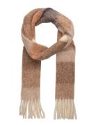 Striped Scarf With Tasselled Ends Beige Mango