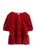 Kortermet Topp I Fløyel Red Lindex