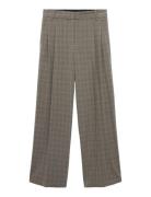 Wide-Leg Check Suit Trousers Brown Mango