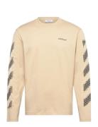 Pixel Diag Skate L/S Tee Beige Off-White