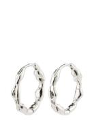 Zion Recycled Organic Shaped Medium Hoops Silver Pilgrim