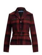 Belted Tweed Jacket Red Polo Ralph Lauren