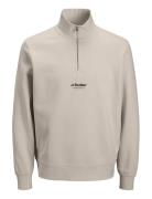Jjesoho Sweat Quarter Zip Hn Noos Beige Jack & J S
