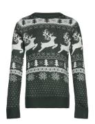 Jjxmas Frosty Knit Crew Neck Jnr Green Jack & J S