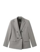Double-Breasted Wool Blend Blazer Grey Mango