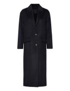 Long Wool Coat Navy Mango