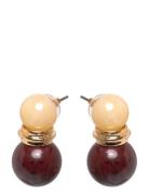 Combined Bead Earrings Gold Mango