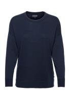 Valentina Merino/Viscose Blend Crew Neck Sweater Navy Lexington Clothi...