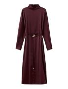 Belt Satin Dress Burgundy Mango