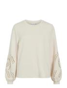 Visandy L/S Detail Sweat Top - Noos Cream Vila