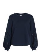 Visandy L/S Detail Sweat Top - Noos Navy Vila