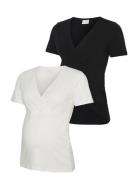 Mlkerrie Tess Ss Jrs Top 2F 2-P Noos Black Mamalicious