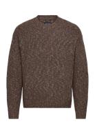 A&F Essential Crew Sweater Brown Abercrombie & Fitch