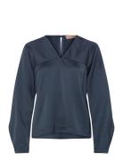 Safine Heavy Viscose Satin Navy Rue De Tokyo