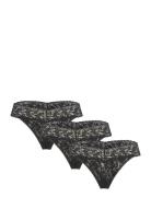 Hanky Panky Signature Lace, Original Rise Thong, 3 Pack Polybag Black ...
