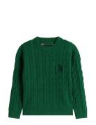 Cotton Cable Crest C-Nk Sweater Green Tommy Hilfiger