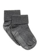 Wool Socks - Anti-Slip Grey Melton